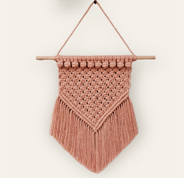 Blush pink wall hanging